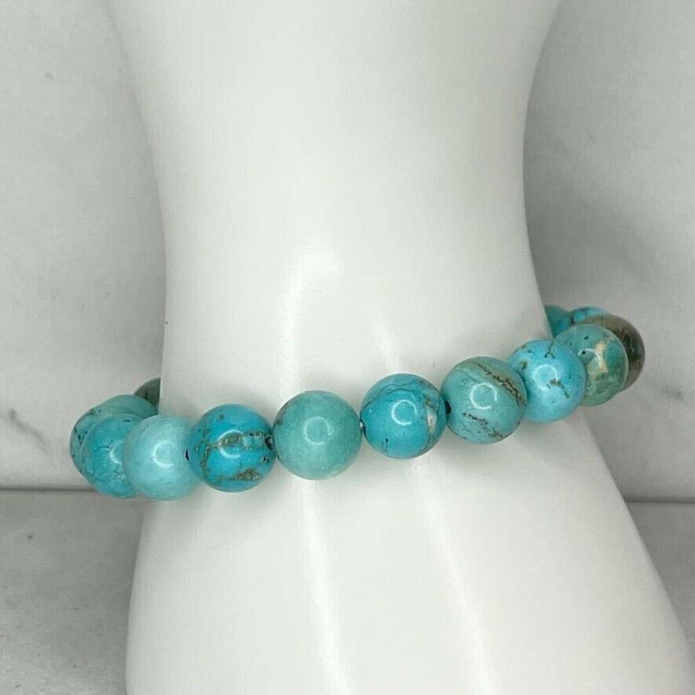 Faux Turquoise Bubble Beaded Stretch Bracelet